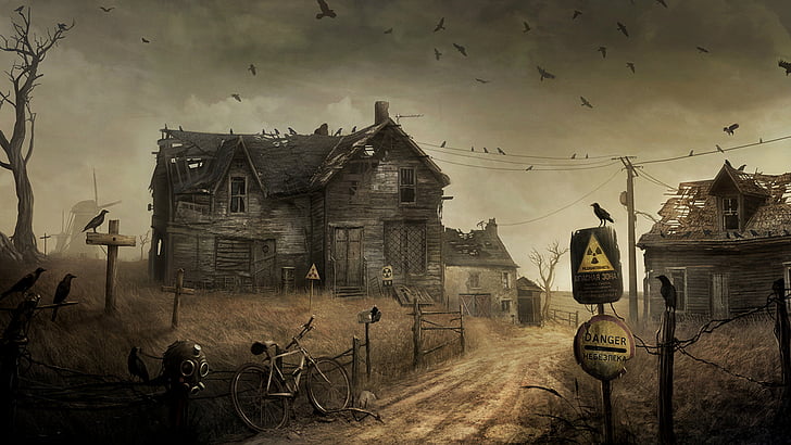 apocalypse apocalyptic bicycle birds wallpaper preview